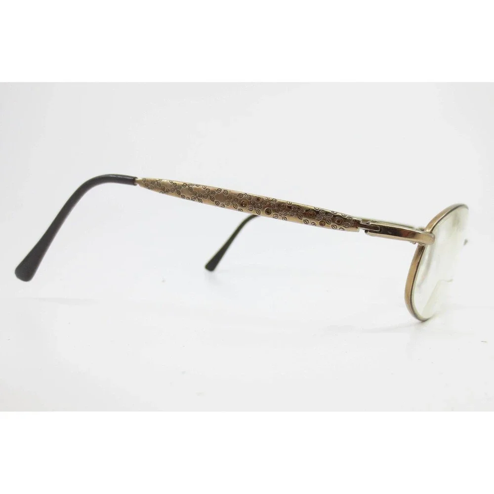 Revlon RV560 Smoked Topaz Oval Eyeglasses Floral Embossed Bronze Frames 130mm